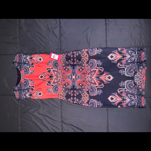 Vince Camuto Scuba Paisley Print Midi Sheath Dress - Picture 2 of 4